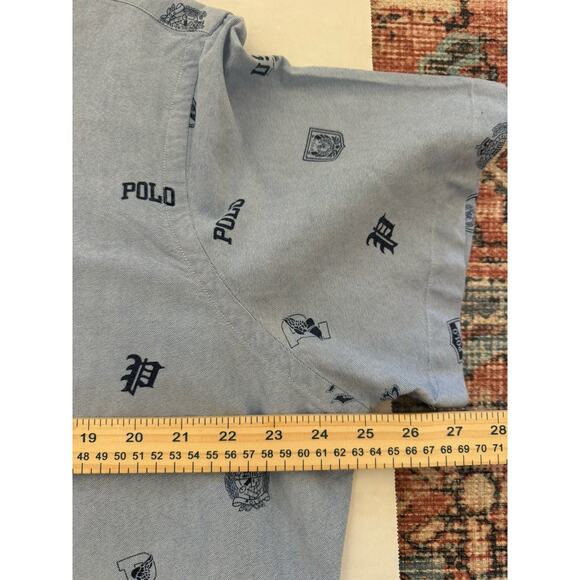 Polo‎ Ralph Lauren P-Wing 1992 Stadium Chambray Graphic Shirt XL - Picture 7 of 14